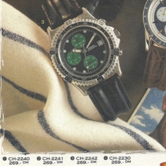 1996 FOSSIL CHRONOMASTER WATCH CH-2242 - Picture 1 of 11